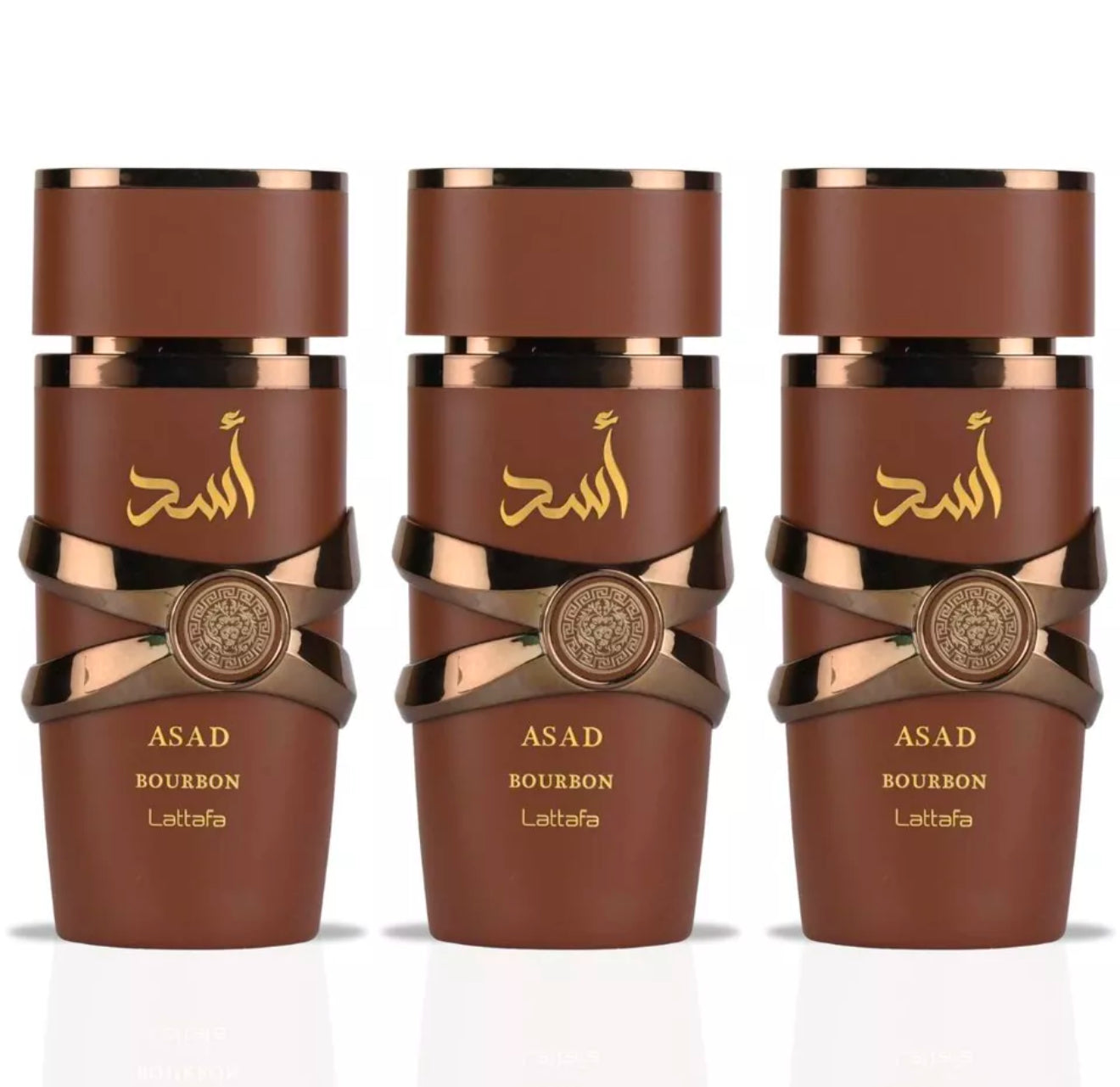 Asad Bourbon Eau De Parfum Spray 100ML (3.4 OZ) By Lattafa (PACK OF 3)