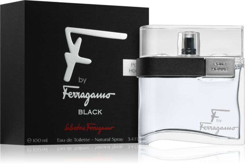 F by Ferragamo Black Eau de Toilette 100ml bottle and box