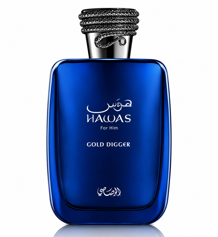 Rasasi Hawas Gold Digger Unisex EDP 3.4oz perfume bottle