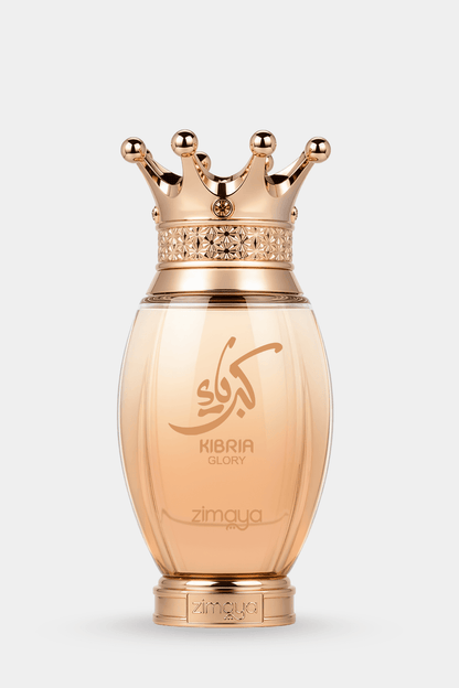 Kibria Glory by Zimaya Eau de Parfum 100 ml champagne-gold bottle with gold crown cap