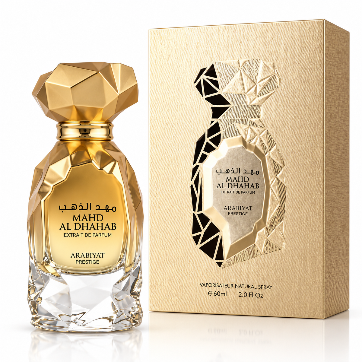 Mahd Al Dhahab by Arabiyat Prestige Extrait de Parfum 60 ml bottle and box