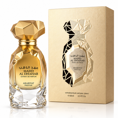 Mahd Al Dhahab by Arabiyat Prestige Extrait de Parfum 60 ml bottle and box