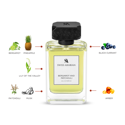 Swiss Arabian Bergamot & Patchouli Men EDP 3.4oz perfume bottle