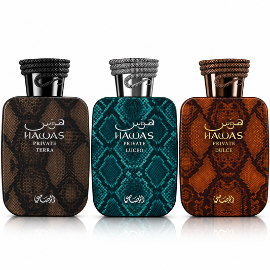 Rasasi Hawas Private Collection Luceo Terra Dulce Extrait de Parfum set