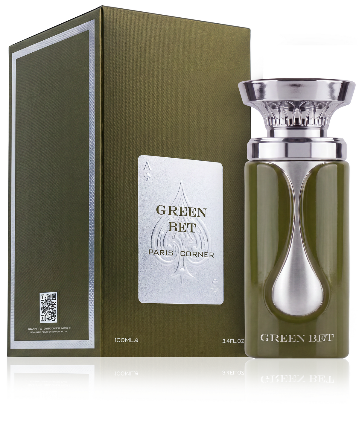 Paris Corner Green Bet Eau de Parfum bottle and box packaging