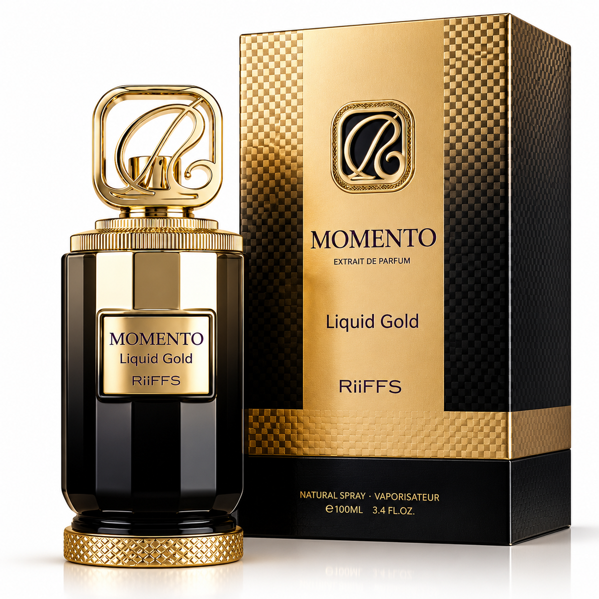 Riiffs Momento Liquid Gold 100 ml perfume bottle