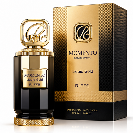 Riiffs Momento Liquid Gold 100 ml perfume bottle