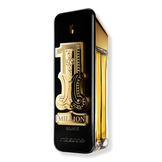 Paco Rabanne 1 Million Black Eau de Parfum in the metallic black bottle with an oversized number one