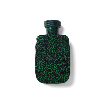 Rasasi Hawas Boa Eau de Parfum bottle, side view showing the plain green and black crackled-texture glass without the snake emblem
