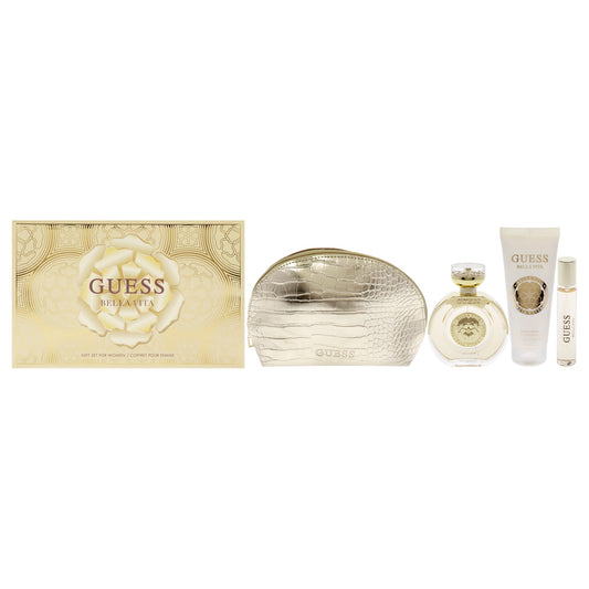 Guess Bella Vita 4-piece gift set: 3.4 oz Eau de Parfum, body lotion, travel spray and pouch