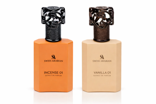 Swiss Arabian Incense 01 & Vanilla 01 duo pack (1.7 oz 50 ml extrait de parfum x2) BRAND NEW