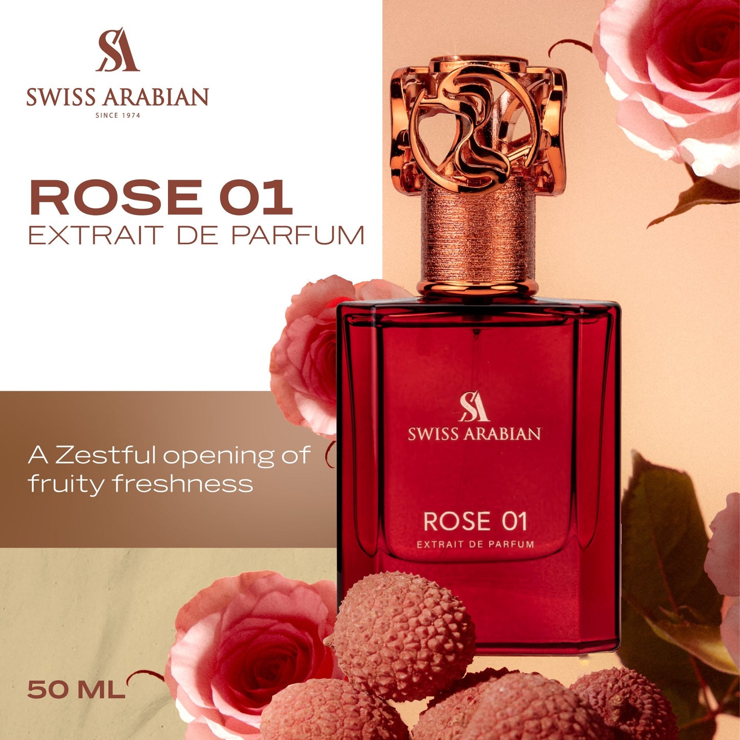 Swiss Arabian Rose 01 EDP Spray Fragrance - 1.7 Fl Oz (50 ml)