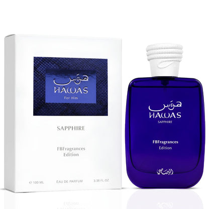 Rasasi Hawas Sapphire X FBFragrances Eau de Parfum 3.4oz/100ml bottle