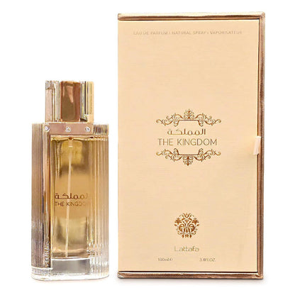 Lattafa The Kingdom Eau de Parfum 3.4oz bottle front view, Women