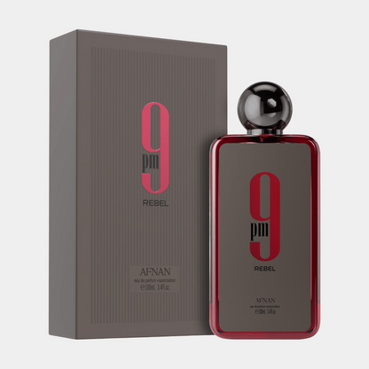 Afnan 9PM Rebel Eau de Parfum 3.4oz bottle front view, Unisex