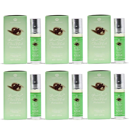 Al Rehab Choco Musk Pistachio Perfume Oil box of 6 packaging