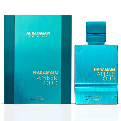 Al Haramain Amber Oud Aqua Dubai Extrait de Parfum 2.5oz box packaging
