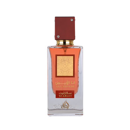 Lattafa Ana Abiyedh Scarlet EDP 60ml fragrance bottle