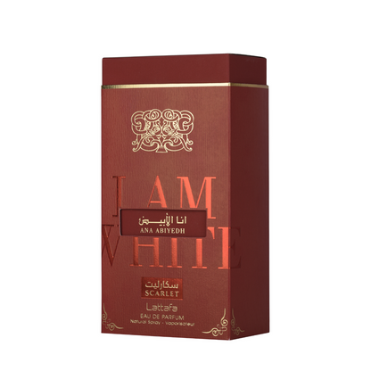 Lattafa Ana Abiyedh Scarlet EDP 60ml fragrance bottle