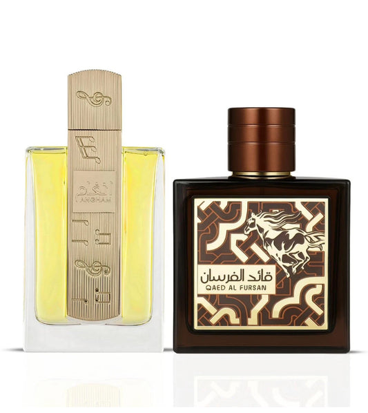 Angham 100ML & Qaed Al Fursan Untamed 90ML EDP Sprays by Lattafa  (Bundle)