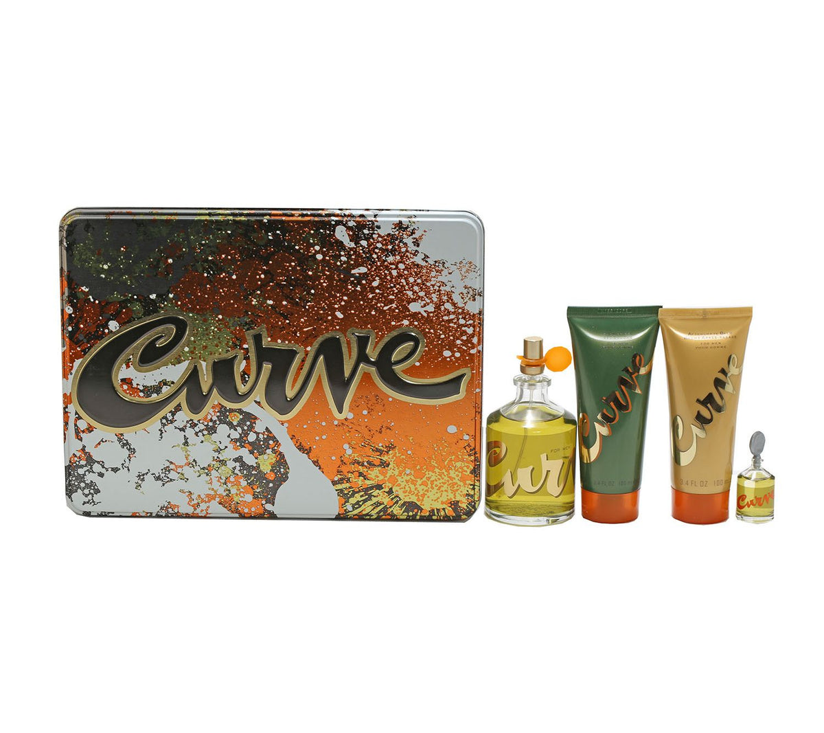 Liz Claiborne Curve for Men 4-piece gift set: 4.2 oz cologne, after shave balm, shower gel and mini