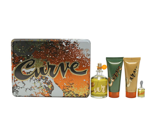 Liz Claiborne Curve for Men 4-piece gift set: 4.2 oz cologne, after shave balm, shower gel and mini