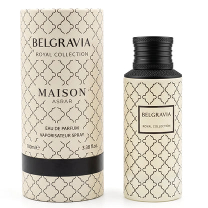 Belgravia by Maison Asrar Eau de Parfum 100 ml bottle and box